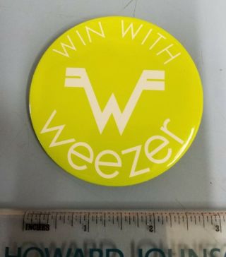 Weezer 2001 Green Album Win With Big Promotional Button/badge Old Stock