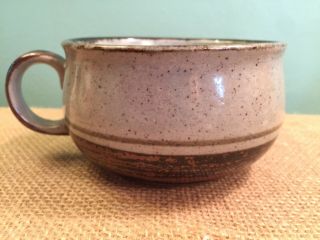 Vintage Otagiri Sierra Hand Crafted Stoneware Soup Mug Made in Japan Brown Bands 2