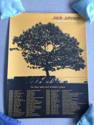 Jack Johnson In Between Dream Tour Concert Poster W/ Alo & Matt Costa - Rare