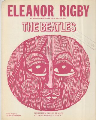 The Beatles French Sheet Music Eleanor Rigby Northern Songs 1966 Klaus Voorman