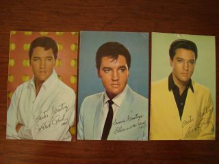 3 Old Vintage Photo Postcards Elvis Presley Easter & Seasons Greeting