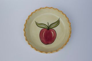 1971 Los Angeles Potteries Ovenware 10 " Pie Plate Apple Vintage California Usa