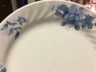Corelle Blue Velvet 3 Dinner Plates White Swirl Background