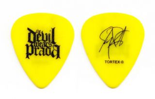 The Devil Wears Prada Jeremy Depoyster Signature Yellow Guitar Pick 2010 Tour