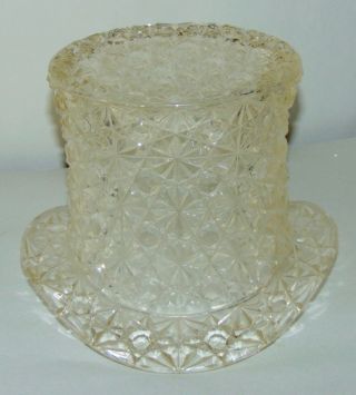 Vintage Glass Top Hat Daisy & Button Vase Fenton Huge