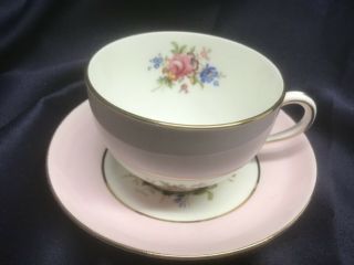 Hammersley 3069/5 Teacup & Saucer Set Vintage Pink Floral Made In England