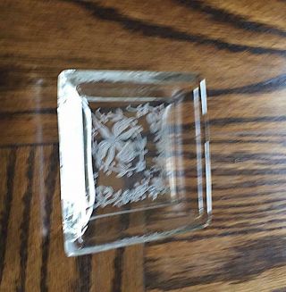 Heisey 1435 Orchid Etch 3 " Square Individual Ashtray/butter Pat