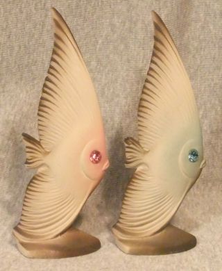 Two Roselane Pottery Sparkle Eye Fish 6 - 1/4 " Tall