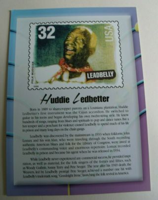 Leadbelly Huddie Leadbetter Postcard Blues Folk Louisiana Usa Stamp Rare