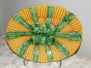 Vintage Bread Tray Made In Portugal Corn On The Cob And Husk Majolica