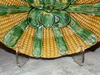 Vintage bread tray Made in Portugal Corn on the cob and husk Majolica 2