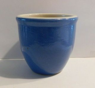 Uhl Blue Stoneware Custard Cup Htf