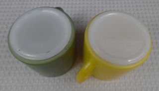 Vintage Federal Yellow & Green Coffee Mugs Set Of 2 1950 ' s 3
