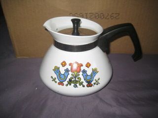 Vintage Corning Ware 6 Cup P - 104 Country Festival Blue Birds Coffee/tea Pot 1975