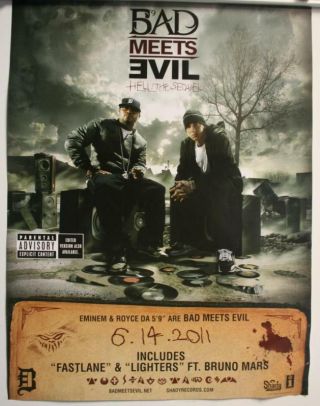 Eminem Bad Meets Evil Hell The Sequel Promo Poster 2011 18x24