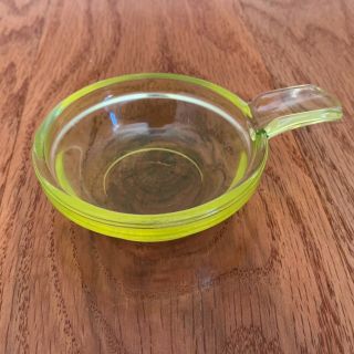 Vintage Green Vaseline Glass Ashtray Small Single