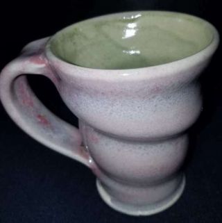 Unique Ooak Hand Thrown Pottery Artist Signed Coffee Mug Cup 5 " Tall