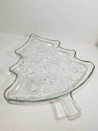 Indiana Glass Christmas Tree Serving Tray - 12 