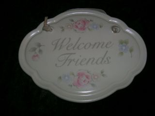 Pfaltzgraff Tea Rose Welcome Friends Plaque Conditoin Hard To Find