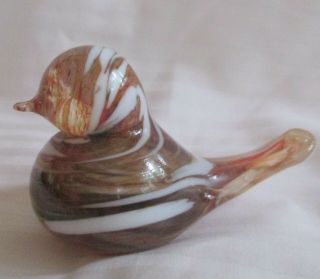 Signed Vintage Jim Davis The Magic Of Glass Bird,  Dove Paperweight - Brown/ White