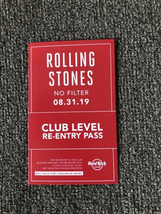 The Rolling Stones No Filter 2019 Tour Ticket Stub Pass Last Show