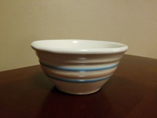Vintage Mccoy Pottery Pink & Blue Banded 6 " Mixing Bowl Usa