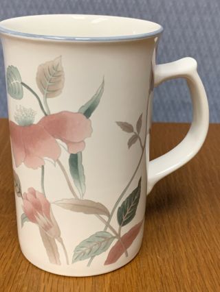 Mikasa Silk Flowers F3003 Cappuccino Mug Tall Coffee Cup Euc
