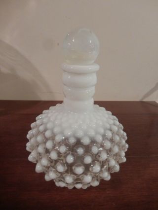 Vintage Fenton? Opalescent Hobnail Milk Glass Perfume Bottle