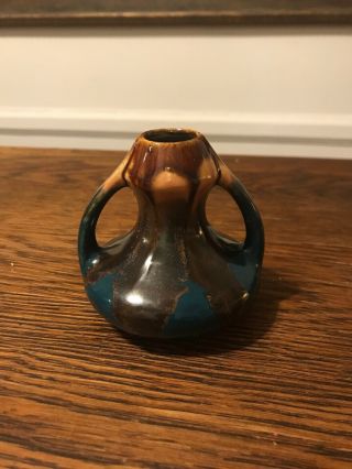 Vintage Belgium Art Pottery Vase Flowing Glaze 5