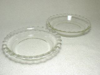 Set Of 2 Pyrex Clear Glass 6 " Fluted Crimped Pie Tart Pan 206 Vintage