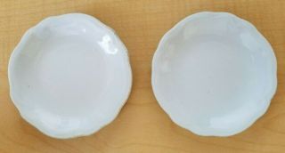2 Antique W.  H.  Grindley The Marquis White Ironstone Butter Pats