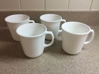 4 Corning Corelle Winter Frost White D - Style Handle Coffee Cups Mugs 8 oz. 2