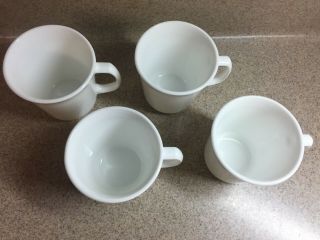 4 Corning Corelle Winter Frost White D - Style Handle Coffee Cups Mugs 8 oz. 3