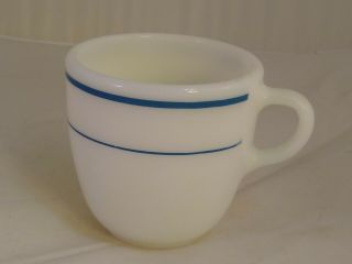 Vintage Pyrex Tableware By Corning Teal Blue Stripe Coffee Mug