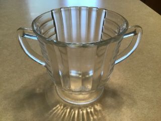 Vintage Glass Sugar Bowl with Lid and Creamer 3 3/4” Tall 3 3/4” Opening 4