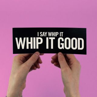 Devo Bumper Sticker " Whip It Good ",  Mark Mothersbaugh,  Wave,  Talking Heads,