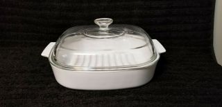 Corning Ware M - 10 - Gr - B 10 " Cooker Plain White With Lid Gently