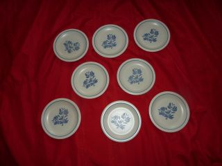 Pfaltzgraff Usa Yorktowne Set 8 Dessert Bread Butter Plates Blue Flowers 6.  5 " A8