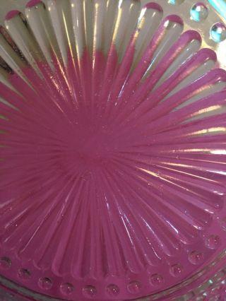 Fenton Moonstone Opalescent Glass 10.  75” Plate Round Hobnail Ruffled Edge 4