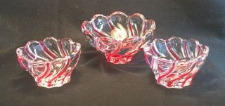Vintage 3 Mikasa Peppermint Red Swirl Bowl Candy - Made In Germany