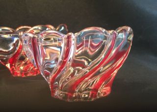 Vintage 3 Mikasa Peppermint Red Swirl Bowl Candy - Made in Germany 4