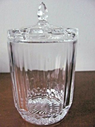 Lead Crystal Candy Dish With Lid Tall Crystal Candy Jar Very Heavy &