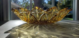 Vintage Federal Glass Amber/marigold Platter - 10 Inch Petal Design