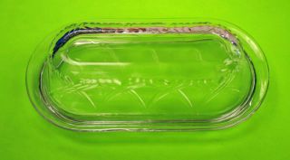 Vintage Cut Glass Butter Dish with Lid 5 3