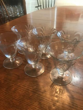Cambridge Caprice Footed Cocktails.  Set Of 6.  3 1/2 Inches Tall
