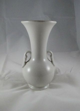 Abingdon Pottery Vintage Antique Double Handled Vase - White/gray - Matte Finish