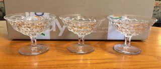 Set Of 3 Fostoria American Clear Flared 3¼ " Low Champagne Sherbet Glasses Euc