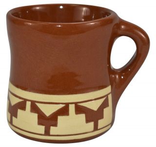 Vintage Pine Ridge Sioux Dakota Pottery Geometric Design Mug (ella Irving)