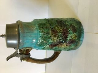 Majolica Syrup Pitcher With Lid