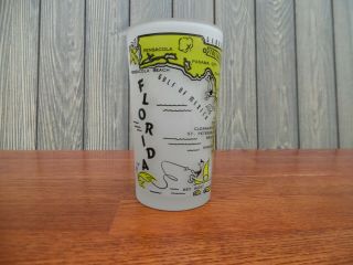Vintage Florida Gay Fad Frosted Drinking Glass Barware